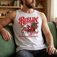Reelin' All Day Santa's Favorite Fisherman Christmas Fishing Tank Top