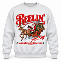 Reelin' All Day Santa's Favorite Fisherman Christmas Fishing Sweater