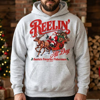 Reelin' All Day Santa's Favorite Fisherman Christmas Fishing Hoodie