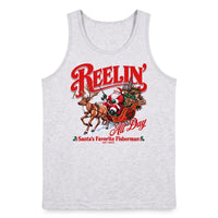 Reelin' All Day Santa's Favorite Fisherman Christmas Fishing Tank Top