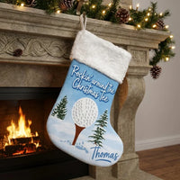 Personalized Rockin' Around the Christmas Tee Golf Stocking