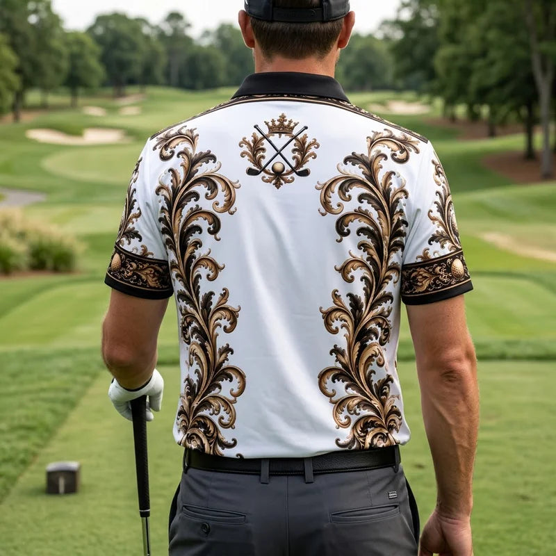 Royal Crown Luxury Golf Baroque Western Short Shirt