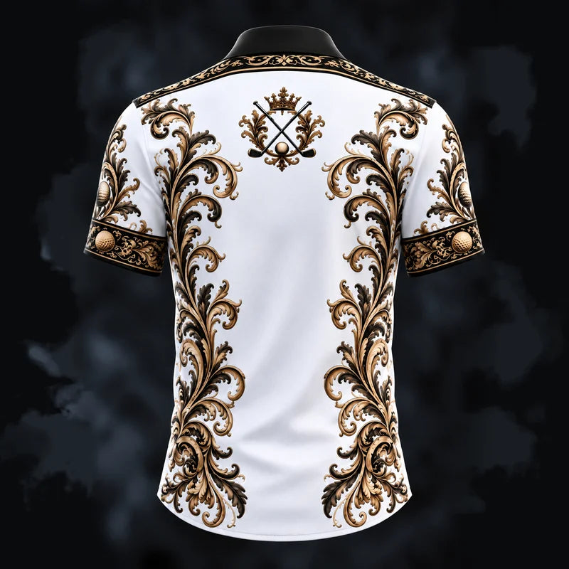 Royal Crown Luxury Golf Baroque Western Short Shirt