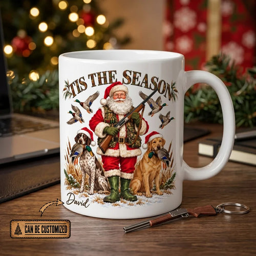 Tis the Season Duck Hunting Santa Christmas Mug