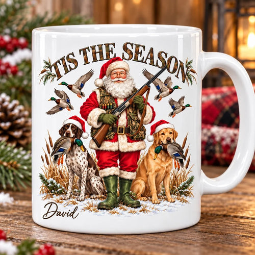 Tis the Season Duck Hunting Santa Christmas Mug
