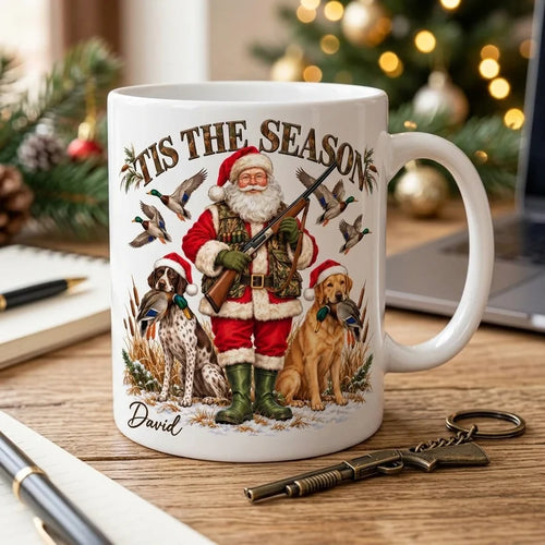 Tis the Season Duck Hunting Santa Christmas Mug