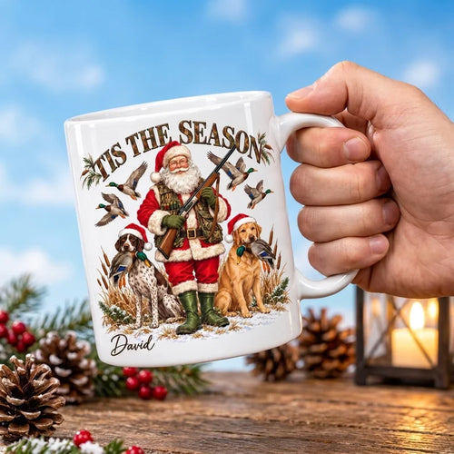 Tis the Season Duck Hunting Santa Christmas Mug