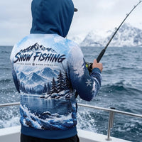 Snow Fishing Marlin Christmas Winter Fishing Hoodie