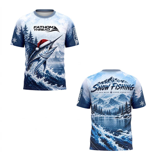 Snow Fishing Marlin Christmas Winter Fishing T-Shirt