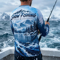 Snow Fishing Marlin Christmas Winter Fishing Sweater