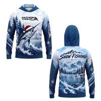 Snow Fishing Marlin Christmas Winter Fishing Hoodie