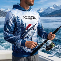 Snow Fishing Marlin Christmas Winter Fishing Hoodie