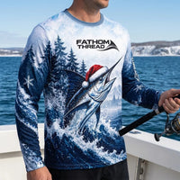 Snow Fishing Marlin Christmas Winter Fishing Sweater