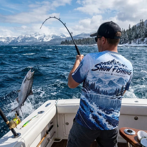 Snow Fishing Marlin Christmas Winter Fishing T-Shirt