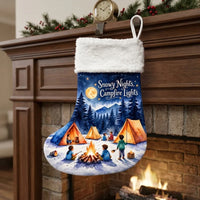 Personalized Snowy Nights Campfire Lights Christmas Stocking