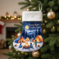 Personalized Snowy Nights Campfire Lights Christmas Stocking