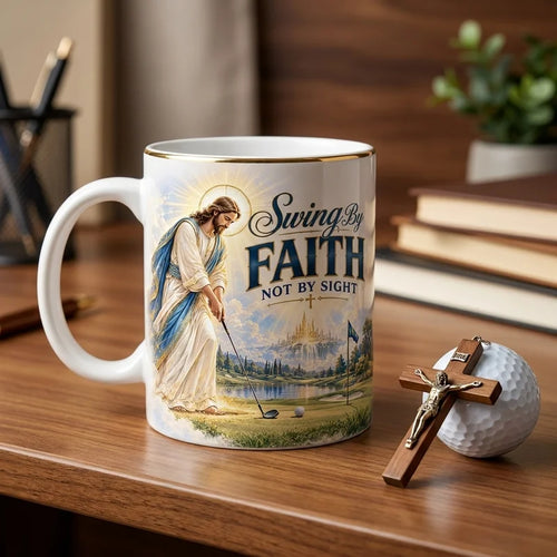 Personalized Golf By Faith Christian Ceramic Mug