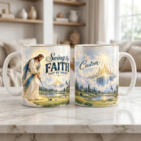 Personalized Golf By Faith Christian Ceramic Mug