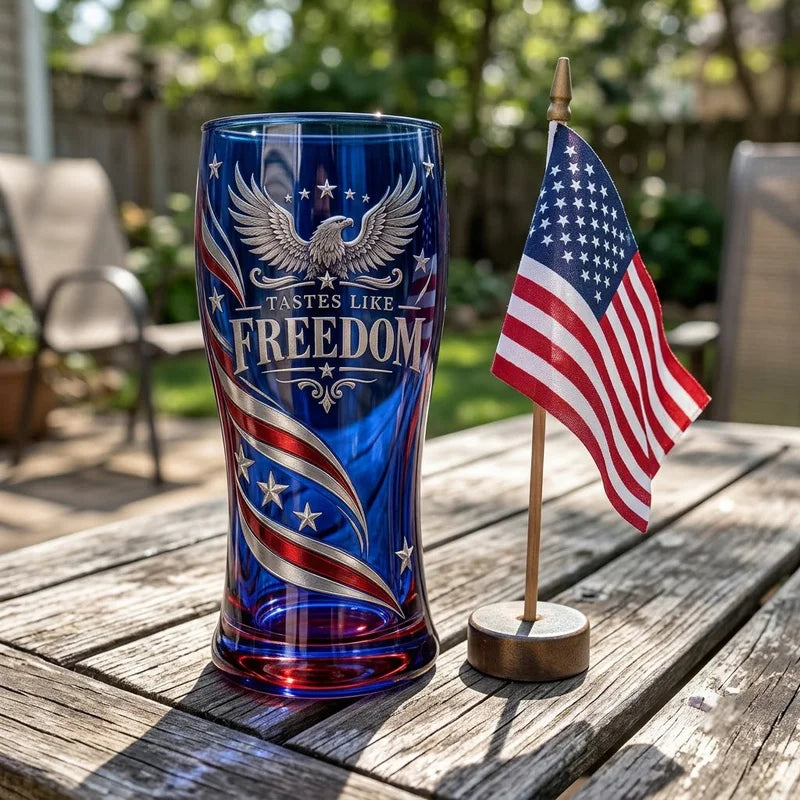 Patriotic American Spirit Tastes Like Freedom Drinking Glass