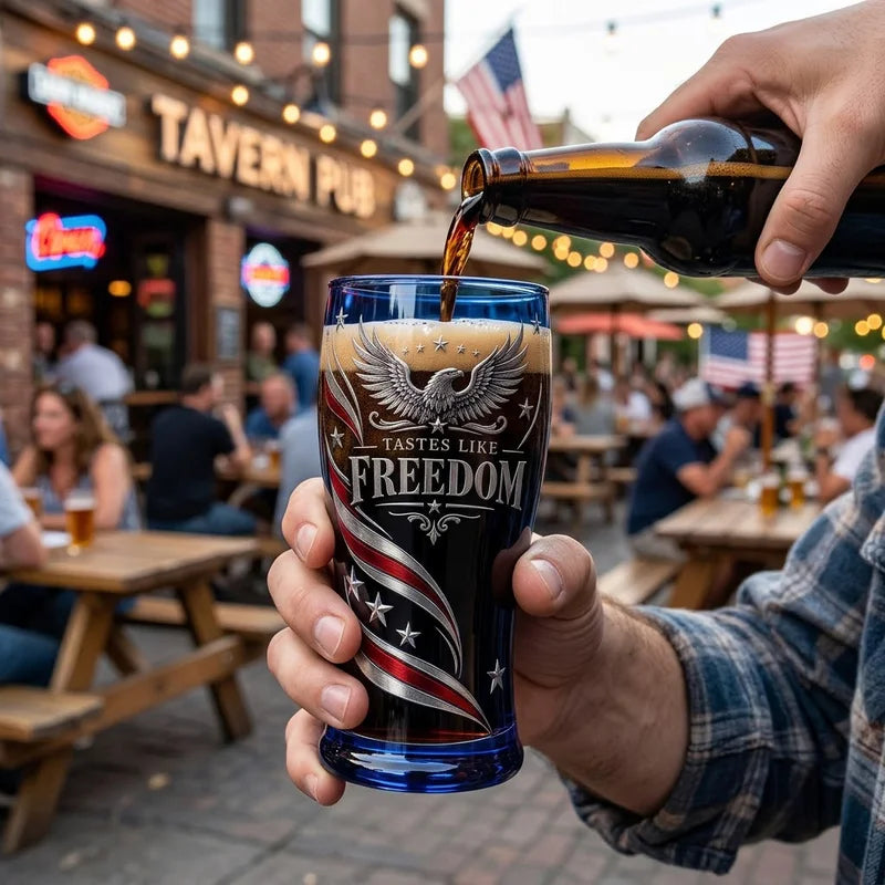 Patriotic American Spirit Tastes Like Freedom Drinking Glass