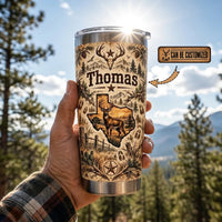 Personalized Texas Big Buck Hunting Vintage 20oz Tumbler