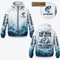 The Man The Myth The Fishing Legend Windbreaker Jacket
