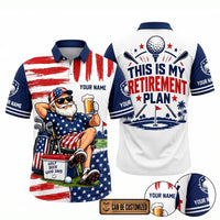 This Is My Retirement Plan Golf Beer Funny Personalized Polo Shirt