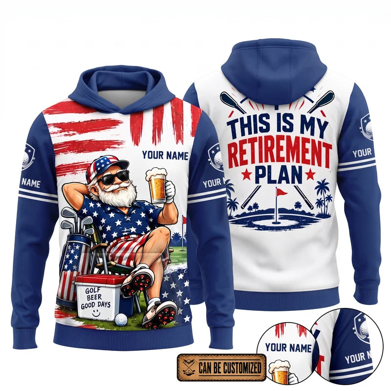This Is My Retirement Plan Golf Beer Funny Personalized Hoodie