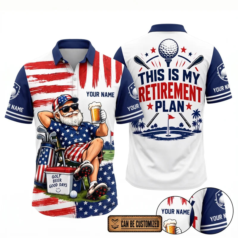 This Is My Retirement Plan Golf Beer Funny Personalized Hawaiian Shirt