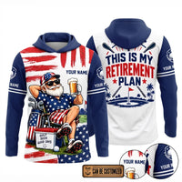 This Is My Retirement Plan Golf Beer Funny Personalized Hooded Long Sleeve Shirt