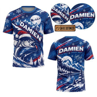Personalized Christmas Fishing Santa Fish Winter T-Shirt