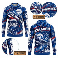 Personalized Christmas Fishing Santa Fish Winter Hoodie