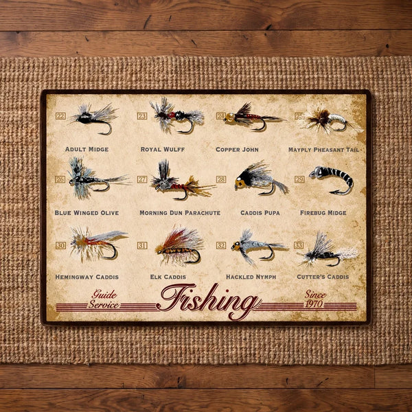Personalized Vintage Fishing Fly Guide Service Rug