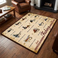 Personalized Vintage Fishing Fly Guide Service Rug