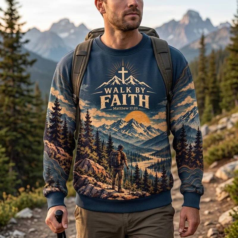 Walk By Faith Faith Moves Mountains Christian Sweater