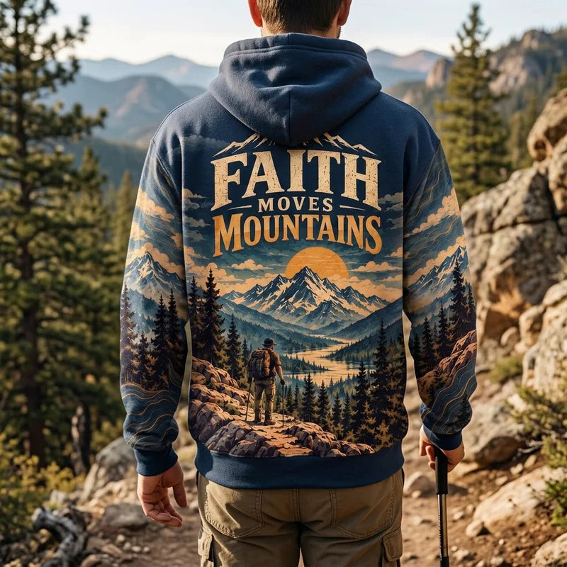 Walk By Faith Faith Moves Mountains Christian Hoodie