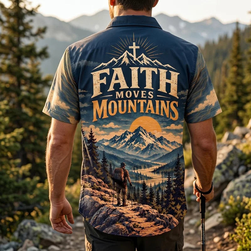 Walk By Faith Faith Moves Mountains Christian Hawaiian Shirt