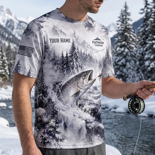 Fathom Thread Winter Fishing Personalized T-Shirt