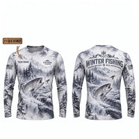 Fathom Thread Winter Fishing Personalized Long Sleeve Shirt