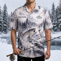 Fathom Thread Winter Fishing Personalized Hawaiian Shirt