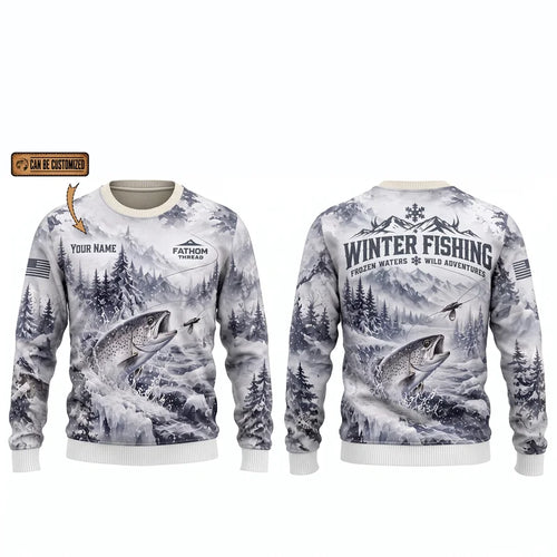 Fathom Thread Winter Fishing Personalized Sweater