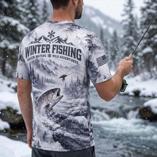 Fathom Thread Winter Fishing Personalized T-Shirt