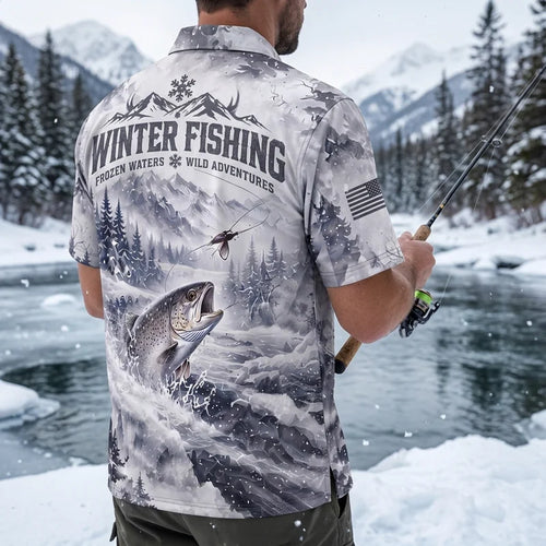 Fathom Thread Winter Fishing Personalized Hawaiian Shirt