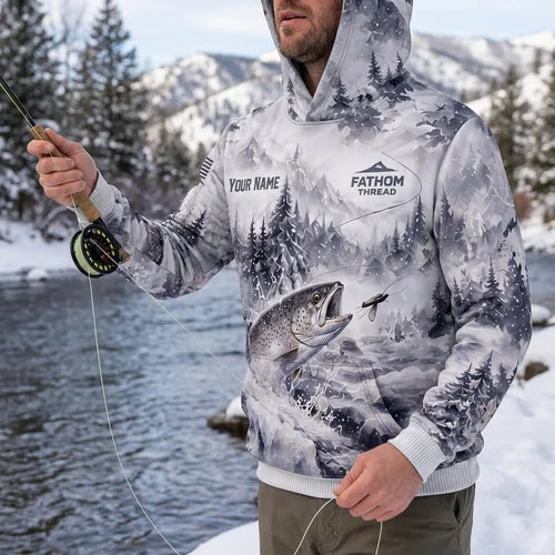Fathom Thread Winter Fishing Personalized Hoodie