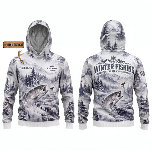 Fathom Thread Winter Fishing Personalized Hoodie