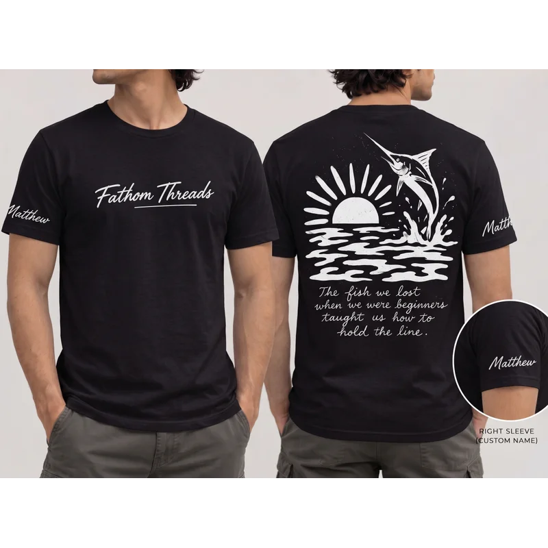 Fathom Threads Hold The Line Fishing T-Shirt