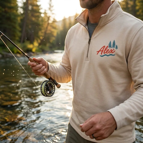 Personalized Cast Into The Wild Fishing Vintage Zip Long Sleeve Shirt