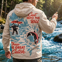 Personalized Cast Into The Wild Fishing Vintage Windbreaker Jacket