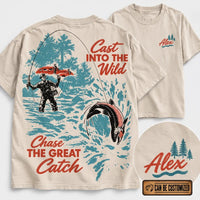 Personalized Cast Into The Wild Fishing Vintage T-Shirt