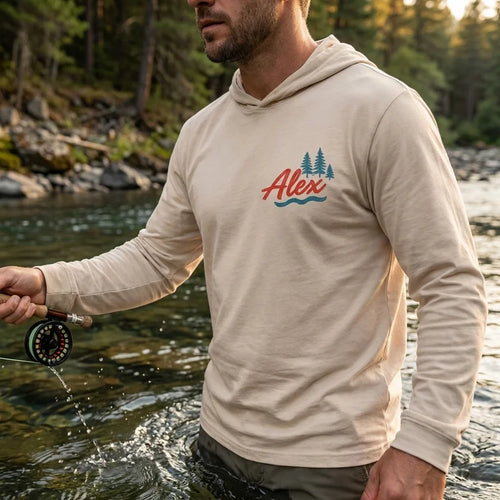 Personalized Cast Into The Wild Fishing Vintage Hooded Long Sleeve Shirt